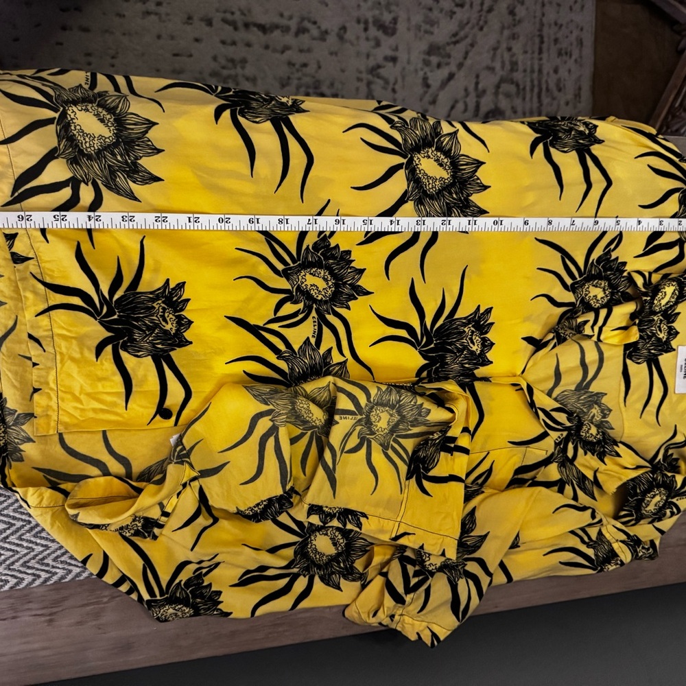 Celine Yellow and Black Floral Men's Shirt - Picture 5 of 9